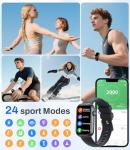 LIGE Smart Watch for Men Women(Answer/Dial Calls),1.47" HD Display,70 Sports Modes/IP68 Waterproof Fitness Watch, with Heart Rate/SpO2 for Android/iOS Black