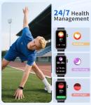 LIGE Smart Watch for Men Women(Answer/Dial Calls),1.47" HD Display,70 Sports Modes/IP68 Waterproof Fitness Watch, with Heart Rate/SpO2 for Android/iOS Black