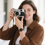 Charlam Magnetic Leather Bands Compatible with Samsung Galaxy Watch 7 Band 6 5 4 FE Active 2 40mm 44mm/Watch 6/4 Classic/Watch 5 Pro/3, 20mm Genuine Leather Straps for Samsung Watch Bands Men Women