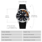 BERNY Men's Dive Watch, Fashion Mechanical Automatic Watches for Men, 20AMT Waterproof Male Wrist Watch, Super Luminous Sapphire Glass Comfortable Silicone Watch Band Luxury Birthday Presents-Black