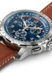 Hamilton Watch Khaki Aviation X-Wind GMT Swiss Chronograph Quartz Watch 46mm Case, Blue Dial, Brown Leather Strap (Model: H77922541)