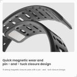 Magnetic silicone sport band for apple watch, compatible with ultra 1/2/3, series 11 10 9 8 7 6 5 4 SE, 49mm 46mm 45mm 44mm 42mm 41mm 40mm 38mm. Secure Fit,Polinoart Moose adjustable iWatch strap for men and women (Black + Grey)