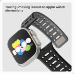 Magnetic silicone sport band for apple watch, compatible with ultra 1/2/3, series 11 10 9 8 7 6 5 4 SE, 49mm 46mm 45mm 44mm 42mm 41mm 40mm 38mm. Secure Fit,Polinoart Moose adjustable iWatch strap for men and women (Black + Grey)