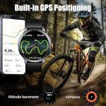 LZBWOL Smart Watch for Men (Answer/Make Call), Built-in GPS, Compass, 1.60" AMOLED, 5ATM Waterproof, Heart Rate SpO2 Sleep Monitor, iPhone Android - Black