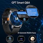 LZBWOL Smart Watch for Men (Answer/Make Call), Built-in GPS, Compass, 1.60" AMOLED, 5ATM Waterproof, Heart Rate SpO2 Sleep Monitor, iPhone Android - Black