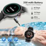 Smart Watch for Men Women, 1.46'' AMOLED Ultra-HD Screen Fitness Tracker with Heart Rate/Sleep/SpO2 Monitor, Answer/Make Call, 3ATM Waterproof Smartwatch for iPhone/Samsung/Android, 110+ Sport Modes