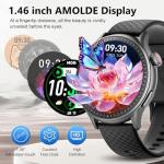 Smart Watch for Men Women, 1.46'' AMOLED Ultra-HD Screen Fitness Tracker with Heart Rate/Sleep/SpO2 Monitor, Answer/Make Call, 3ATM Waterproof Smartwatch for iPhone/Samsung/Android, 110+ Sport Modes