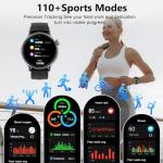 Smart Watch for Men Women, 1.46'' AMOLED Ultra-HD Screen Fitness Tracker with Heart Rate/Sleep/SpO2 Monitor, Answer/Make Call, 3ATM Waterproof Smartwatch for iPhone/Samsung/Android, 110+ Sport Modes
