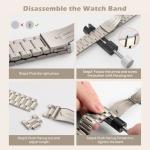 MoKo Slim Metal Band Compatible with Apple Watch Series 11/10 42mm, 9/8/7 41mm, SE3/SE2/SE/6/5/4 40mm, 3/2/1 38mm, Stainless Steel Thin Band Replacement Strap iWatch Wristband for Women, Starlight