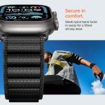 Spigen for Apple Watch Band, Compatible with Ultra 3/2/1 49mm, Series 11/10 46mm, 9/8/7 45mm, SE3/SE2/SE/6/5/4 44mm, 3/2/1 42mm WBF1 Lightweight Fabric Strap - Black