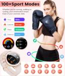 SUNKTA Smart Watch for Women (Answer/Make Call),1.27" Curved Display​ Smartwatch with Female Cycle/Sleep Monitor,5ATM Waterproof Fitness Tracker 100 Sport Modes Pedometer for Android/iOS,Gold Diamond
