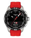 Tissot Unisex T-Touch Connect Solar Swiss Antimagnetic Titanium Case Tactile Quartz Watch with Rubber Strap, Red, 23 (Model: T1214204705101)