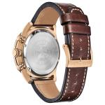 Citizen Men's Eco-Drive Chronograph Sport Casual Avion Watch, Rose Gold Stainless Steel with Brown Leather Strap, Blue Dial (Model: CA4213-18L)