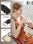 EACHE 12mm Leather Watch Bands for Women Ladies Quick Release Black Leather Watch Band Replacement Strap with Silver Buckle