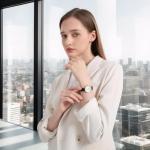 EACHE 12mm Leather Watch Bands for Women Ladies Quick Release Black Leather Watch Band Replacement Strap with Silver Buckle