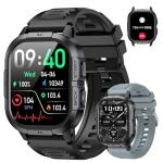 Smart Watch for Men Fitness Tracker: Waterproof Military Digital Mens Watches Running Make Answer Call Smartwatch Android Phone iPhone Samsung Compatible Sleep SpO2 Heart Rate Monitor Step Pedometer