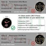 Kollody 5 Pack Stretchy Nylon Watch Bands Compatible with Garmin Vivoactive 5/6/Forerunner 55/165,20mm Soft Elastic Fabric Adjustable Replacement Sport Straps for Garmin Venu Sq 2 Women Men