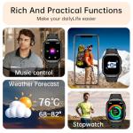 Smart Watch for Men Fitness Tracker: Waterproof Military Digital Mens Watches Running Make Answer Call Smartwatch Android Phone iPhone Samsung Compatible Sleep SpO2 Heart Rate Monitor Step Pedometer