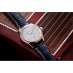 Frederique Constant Mens Swiss Made Classic Runabout Automatic Swiss Rose Gold Stainless Steel Case Watch, Blue Leather Strap, Style: FC-303RMS5B4