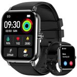 Smart Watches for Women Men, 1.83" HD Touchscreen, Bluetooth Calling, 130+ Professional Sports Modes, Heart Rate and Sleep Monitor, 5ATM Water-Resistant, Timer, Fitness Tracker for Android/iOS (Black)