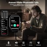 Smart Watches for Women Men, 1.83" HD Touchscreen, Bluetooth Calling, 130+ Professional Sports Modes, Heart Rate and Sleep Monitor, 5ATM Water-Resistant, Timer, Fitness Tracker for Android/iOS (Black)