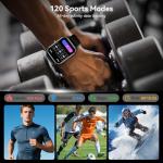 Smart Watches for Women Men, 1.83" HD Touchscreen, Bluetooth Calling, 130+ Professional Sports Modes, Heart Rate and Sleep Monitor, 5ATM Water-Resistant, Timer, Fitness Tracker for Android/iOS (Black)