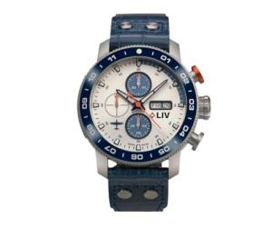 LIV P-51 Big Pilot - Petie 2nd, Titanium 46MM Swiss Automatic Day-Date Chrono Watch - Unidirectional Ceramic Bezel- High-Grade Titanium Case - Sapphire Crystal