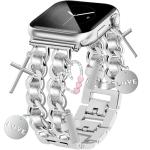 Silver Watch Bands for Women Compatible with Apple Watch Band 38mm 40mm 41mm 42mm (S11/10) Adjustable Unique Charms Metal Strap Cowboy Chain Bracelet for iWatch Series 11/10/9/8/7/6/5/4/3/2/1/SE