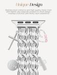 Silver Watch Bands for Women Compatible with Apple Watch Band 38mm 40mm 41mm 42mm (S11/10) Adjustable Unique Charms Metal Strap Cowboy Chain Bracelet for iWatch Series 11/10/9/8/7/6/5/4/3/2/1/SE