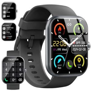 Smart Watch, 1.91" Smartwatch for Men Women (Answer/Make Call), Fitness Tracker with 120+ Sport Modes, IP68 Waterproof, Heart Rate/Spo2/Sleep Monitor, Pedometer, Activity Tracker for Android iOS
