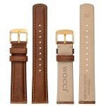 WOCCI 20mm Watch Band for Men and Women, Genuine Leather - Top Grain Leather, Quick Release Strap, Golden Buckle (Golden Brown)
