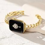 Newlibery Slim Gold Band for Women Feminine Elegant Compatible with Apple Watch 38mm 40mm 41mm 42mm (S10/11) Adjustable Metal Strap Dressy Chain Bracelet for iWatch Series 11/10/9/8/7/6/5/4/SE/3/2/1