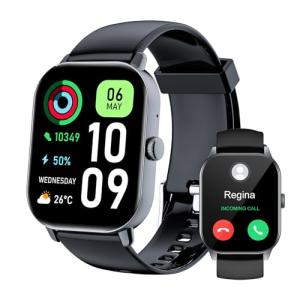ISKOVI 1.91" Smart Watch,Fitness Tracker,Smart Watches for Men and Women with Message Call Function,120+ Sport Modes, IP68 Waterproof,24 Hours Heart Rate/Sleep Monitor,for Android/iOS
