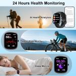 Smart Watch with AI ChatGPT, 1.91"HD Smartwatch for Men Women( Answer/Make Calls), 2025 Fitness Tracker with Heart Rate/Sleep Monitor, 110+Sport Modes, IP68 Waterproof Health Analysis for Android iOS