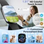 Smart Watch with AI ChatGPT, 1.91"HD Smartwatch for Men Women( Answer/Make Calls), 2025 Fitness Tracker with Heart Rate/Sleep Monitor, 110+Sport Modes, IP68 Waterproof Health Analysis for Android iOS