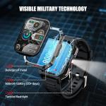 Military Smart Watches for Men, Super Large 2.01"Fitness Watch HD Display, Sports Smartwatch with LED Flashlight/100-Day Battery/24 Hrs Heart Rate & Sleep Monitor/120+ Sports Modes/GPT Voice AI(Black)