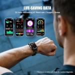 Military Smart Watches for Men, Super Large 2.01"Fitness Watch HD Display, Sports Smartwatch with LED Flashlight/100-Day Battery/24 Hrs Heart Rate & Sleep Monitor/120+ Sports Modes/GPT Voice AI(Black)