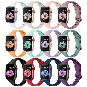 Lerobo Slim Bands Compatible with Apple Watch Bands for women 38mm 41mm 42mm 40mm,12 Pack Soft Silicone Sport Strap Thin Wristband for iWatch Band Series 11/10/9/8/7/SE/6/5/4/3/2/1/Ultra/Urtra 3 2