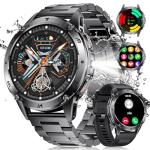 LIGE Military Smart Watch for Men iPhone Android 1.43" HD Amoled Rugged 110+ Sport Modes IP68 Waterproof Answer/Make Call Fitness Running Heart Rate Blood Pressure Health Mens Smartwatch