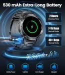 LIGE Military Smart Watch for Men iPhone Android 1.43" HD Amoled Rugged 110+ Sport Modes IP68 Waterproof Answer/Make Call Fitness Running Heart Rate Blood Pressure Health Mens Smartwatch