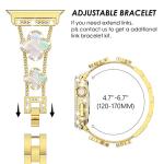 Surace Compatible with Gold Apple Watch Bands 40mm for Women, Jewelry Diamond Rhinestone Stainless Steel Metal Wristband Strap with Bling PC Protective Case for iWatch Series 6/5/4 SE, Gold/Rainbow