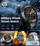 LIGE Military Smart Watch for Men iPhone Android 1.43" HD Amoled Rugged 110+ Sport Modes IP68 Waterproof Answer/Make Call Fitness Running Heart Rate Blood Pressure Health Mens Smartwatch