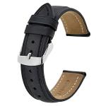 BISONSTRAP Watch Strap 18mm, Vintage Leather Replacement Watch Band, Black