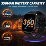 uaue GPS Smart Watch for Men, Fitness Tracker with 178+ Sports Modes, Fitness Watch with 2.06" AMOLED Touchscreen, Heart Rate/Sleep Monitor, IP68 Waterproof, Notifications for Android iOS