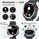 Smart Watch(Answer/Make Call), 1.43" AMOLED-3D Smartwatch for Men Women, Flashlight, 130+ Sports, 60 Days, Heart Rate/Sleep Monitor, IP68 Waterproof Fitness Activity Tracker Outdoor for Android iOS