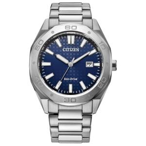 Citizen Men's Eco-Drive Sport Casual Odyn Watch, Silver-Tone Stainless Steel Bracelet, Blue Dial, 3 Hand, Date (Model: BM7630-80L)