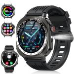 Smart Watch, 1.43" AMOLED-3D Military Smartwatch for Men Women (Answer/Make Call), Flashlight/130+ Sports/60 Days, Heart Rate/Sleep Monitor, IP68 Waterproof Fitness Activity Tracker for Android iOS