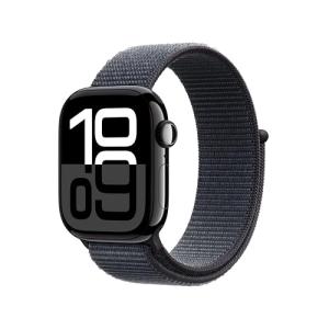 Apple Watch Series 10 [GPS 42mm case] Smartwatch with Jet Black Aluminum Case with Ink Sport Loop. Fitness Tracker, ECG App, Always-On Retina Display, Carbon Neutral