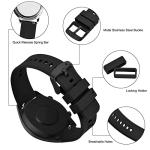 BISONSTRAP Watch Strap 22mm, Quick Release Silicone Watch Bands for Men Women (Black, Black Buckle)