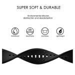 BISONSTRAP Watch Strap 22mm, Quick Release Silicone Watch Bands for Men Women (Black, Black Buckle)